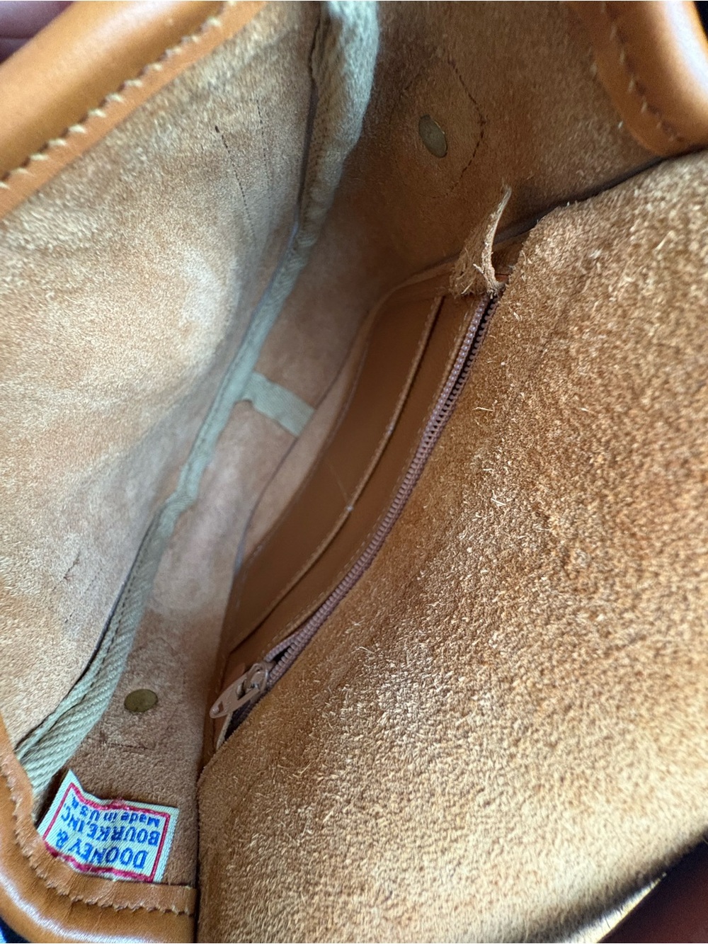Dooney & Bourke awl British Tan Leather mini Outback Square Crossbody Bag - Picture 15 of 16